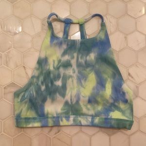 CARBON38 Tie Dye Ribbed Halter Bra